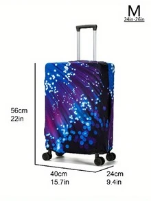 Elastic Luggage Cover With Handle Protection, Fits 18-30 Inch Suitcases, Travel Accessory, Blue Starry Sky Art Pattern, Washable - Royal Blue - View 9