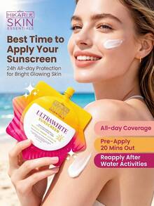 超強防曬，早晨通勤者、學生與軍事訓練必備！SPF50+ PA+ 高係數防曬乳液，乳霜質地，不結塊、不搓球，防水抗汗，持久持妝，提亮滋養，無白cast，2合1隔離防曬，適合敏感肌、油肌、乾肌，全身可用，學生適用的大容量平價防曬，戶外、海灘、駕訓班、UV防護、曬後修復、素顏感防曬霜，防水SPF50防曬禮盒，畢業、生日、派對小禮，夏季、海灘、戶外、旅行，女性與女孩護膚 - 黃色 - 查看 1