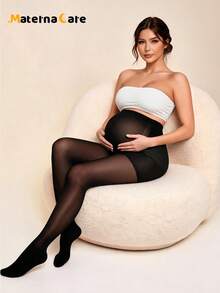 Materna Care 1 Pair Maternity Tights Casual And Versatile, Suitable For Wearing In Spring And Autumn, A Daily Essential - Black - View 1