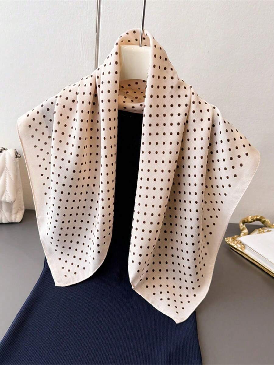 極簡印花 70cm 正方形絲巾 春季新款 百搭女款腰帶 包包配件 緞帶 頭巾 髮飾 時尚圍巾 - 彩色 - 查看 1