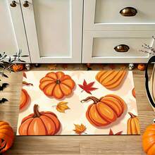 1pc Kitchen Rug, Halloween Pumpkin & Ghost Print Long Runner Mat, Kitchen Entryway Hallway Decorative Carpet, Holiday Atmosphere Soft Decor, Suitable For Indoor Home Scenes, Fun Cartoon Pattern Design, Adding Unique Halloween Vibe - Orange - View 13