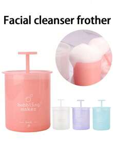 1pc Portable Manual Facial Cleansing Foamer, Facial Cleansing Tool, Deep Cleansing Foam, Convenient Facial Skincare Foamer, Travel And Home Quick Cleansing Tool, Suitable For Facial Cleansers And Skincare Products - Multicolor - View 1