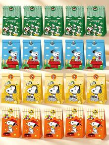 SNOOPY Cartoon Pattern Decorative Gift Packaging Bag Candy Snack Decorative Tote Bag Cartoon Theme Party , Gift Bag - Multicolor - View 2