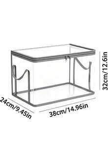 Heavy-Duty Transparent Storage Box With Flip Lid, Large Rectangular Stackable Space-Saving Organizer Bin, Durable Plastic Storage Container For Clothes Books Home Office Travel Household Organization Backpack Storage Bag Dorm Storage Book Storage - Multicolor - View 10