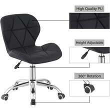 JMYXF Office Chair Swivel Desk Chair Height Adjustable Ergonomic Computer Chair Home Office Chair With Soft Padded Base 360° Rotation - Black - View 4