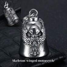 AD 1 buah Bel Motor, Aksesori Bel Sepeda, Perlengkapan Pelindung Keselamatan Bersepeda, Bel Malaikat Motor, Bel Pengusiran Setan, Motor Retro Punk, Bel Keberuntungan Sepeda Stainless Steel - Lonceng Ksatria LD - View 6