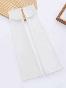High Elasticity Solid Color Sun Protection Arm Sleeves, Versatile Breathable Long Arm Sleeves, Solid Color Casual Polyester (Polyester) Sleeveless, Daily All Season - Multicolor - View 3