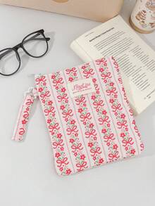 時尚花卉印花電子書閱讀器收納包 拉鍊錢包 數位收納袋 6/6.8/7英吋電子書保護套包 旅行化妝包 - 彩色 - 查看 14