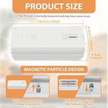 Mini Bag Sealer & Cutter Magnetic Sealing Machine 1300mAh Rechargeable Chip Bag Sealer Portable Heat Sealer For Kitchen Food Packaging Plastic Bags, Food Storage Containers, Gifts - Multicolor - View 3
