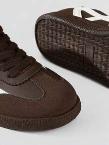 TCVC Women's Spring/Autumn 2026 New Thin Casual Flat Soft Sole Colorblock Sneakers - Brown - View 3