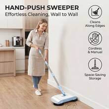 Hand Push Sweeper Broom And Dustpan Set, Manual Floor Vacuum Cleaner, All-In-One Labor-Saving Household Sweeping Tool For Home Kitchen Office Indoor Floor Cleaning - A - View 7
