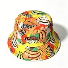 1pc Tropical Banana Print Bucket Hat, Suitable For Travel, Unisex Bohemian Style, Foldable Reversible Bucket Hat, European And American Style - A - View 4
