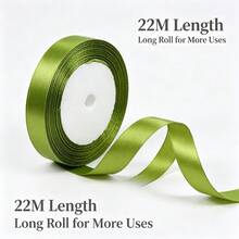 25 Yards/Roll Army Green Premium Satin Ribbon, Vintage Matte Tone, Gift Wrapping, Wedding Decoration, DIY Hair Accessories Bows, Floral Binding, Gift Box Decoration, Durable & Wrinkle-Resistant, Luxury Atmosphere - Multicolor - View 2