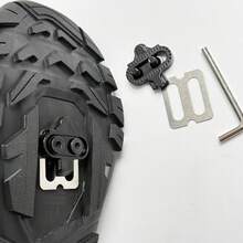 2-Bolt MTB 自行車鞋釘組,SPD 相容單車鞋釘,附完整安裝配件:螺栓、底板、墊圈與六角扳手 - 黑色 - 查看 5
