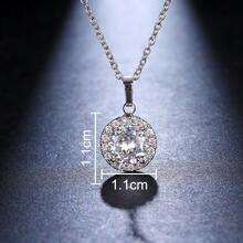 1pc Minimalist Elegant Cubic Zirconia Necklace, Suitable For Women's Daily And Holiday Wear - White Gold - View 2