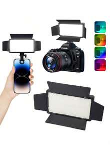 6 Inch/15cm Square Ring Light With Clip, USB Rechargeable, RGB/3 Color Temperatures, Dimmable, Portable Clip-On Selfie Light, Suitable For Phones, Cameras, Photography, Live Streaming - Ideal Choice! - one-size - View 1