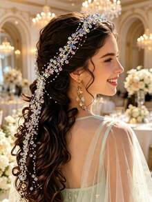 1 buah Sisir Rambut Rumbai Liontin Mutiara Buatan Tangan, Aksesori Elegan untuk Pernikahan, Pesta, Pengantin, Hari Valentine - MultiWarna - View 3