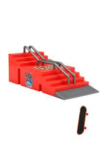 Mini Finger Skateboard Park Ramp Set, Fingerboard Half Pipe, Ultimate Park Training Prop Accessories, Adult Birthday Gift - Red - View 21