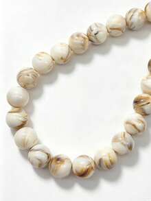 1pc Bohemian Round Bead Faux Agate Exaggerated Minimalist Women's Beaded Necklace Party Gathering Colorful Neck Chain - Mixed Colors Random - necklace - View 17
