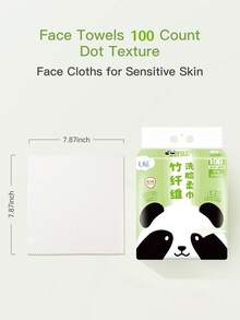U.Style Extra-Thick And Extra-Wide Dotted-Pattern Face Towel 160 Count, Bamboo Fiber Material Skin-Friendly Facial Cleansing Cloth, Soft & Skin Friendly Face Towelettes Disposable, Facial Tissue Wipes For Women Cleansing - White - View 10