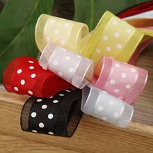 Polka Dot Tulle Ribbon DIY Bow Hair Accessories Clothing Bouquet Gift Cake Box Packaging Ribbon - Multicolor - View 1