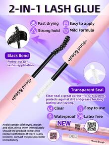 760pcs EIMNY Anime Style Eyelash Cluster Set - 4 Types Of Natural Soft, Thick Cartoon Style, Spiky Shape Options, D-Curl Plant Fiber Material, Reusable 3-5 Times, Includes 2-In-1 Adhesive And Professional Tweezers, Length 10-21mm, Suitable For Beginners And Hair Salons - Multicolor - View 3