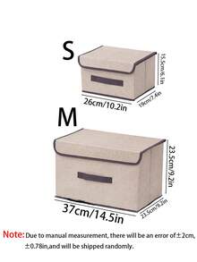 1 Washable Linen Foldable CD Storage Box, Foldable Storage Bin, Toy Organizer Basket With Lid, Laundry Hamper - Pink - View 11
