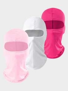 Set Balaclava Unisex Warna Polos 1 buah, 2 buah, 3 buah, Masker Wajah Penuh Satu Lubang untuk Bersepeda, Cocok untuk Jalan-jalan Sehari-hari dan Aktivitas Luar Ruangan - Gaya I - View 22