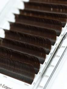 Winky Beauty Oval Flat False Eyelashes Brown, Mixed Length 8-15mm, Natural Soft Silk, Classic Single Dense Type, 12 Rows, 0.15mm/0.20mm, Single Lash Extension, Premium, Matte, Suitable For Professional Lash Artists, Lash Clusters, Lash Strips, Single False Eyelashes, False Eyelashes - View 8