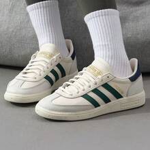 Adidas Originals Leather HANDBALL SPEZIA Versatile Comfortable Low-Top Flat Sole Unisex White Green - White Green - View 2