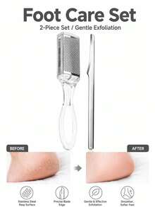 PYDESA 1/2/4/6/10Pcs Professional Stainless Steel Foot Skin Scraper And Metal Foot Scrubber, Home Pedicure Tool Set For Dead Skin Removal, Multi‑Purpose Professional Household Foot Care Foot Remover - Multicolor - View 6