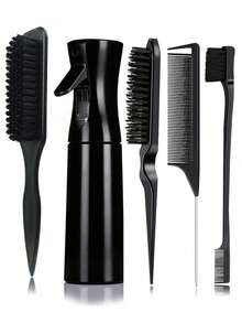 1/3/5pcs Leopard Print Tail Comb And Brush Set, Smooths Hair, Suitable For Home And Salon Hair Care And Styling, Perfect For Back To School And Travel - Multicolor - View 2
