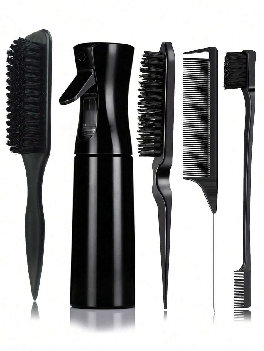 1/3/5pcs Leopard Print Tail Comb And Brush Set, Smooths Hair, Suitable For Home And Salon Hair Care And Styling, Perfect For Back To School And Travel