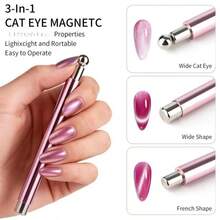 3Pcs Multi Function Shimmer Nail Styling Kit, For Heart Hollow Wide Light Nail Patterns - Multicolor - View 5