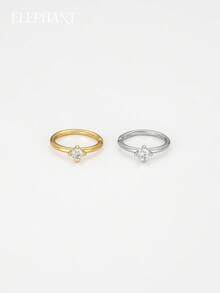 1 Peça Anel de Nariz de Diamante de Prata Esterlina S925 com 4 Garras, Prata Pura Banhada a Ouro 14K, Anel de Nariz com Diamante Único, Pequeno e Delicado, Simples e Versátil, Cor Dupla de Ouro e Prata, Adequado para Uso Diário de Mulheres - Piercing de nariz com diamante único de quatro garras - Visão 4
