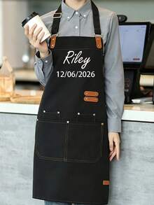 Customizable Chef Apron With Pockets And Adjustable Straps, Customizable Text, Logo, Name, And Graphics, Criss-Cross Design, Suitable For Restaurants, Food Service, And Cafes, Personalized Gift - Multicolor - View 59