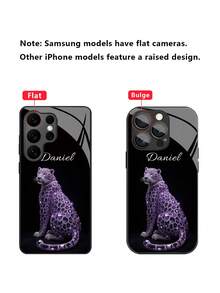 1pc Customized Black Rhinestone Leopard Pattern Personalized Fashionable Liquid Tempered Glass Material Shockproof Anti-Scratch Anti-Fingerprint TPU Soft Phone Case Compatible With Iphone 17 Air/16 Pro Max/15 Pro/14 Plus/13 Pro/12 Pro Max/11/Xs Max/8/7/6 Plus And S24 Ultra/S25 Ultra, Phones Accessories,Cute Phone Cases - Black - View 11