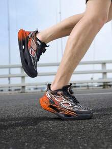 Sepatu Lari Pria, Jaring Bernapas Nyaman Ringan, Cocok Untuk Latihan Kebugaran, Jogging - Hitam - View 7