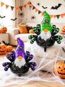 2pcs Halloween Foil Balloons, (Witch, Spider, Skeleton, Pumpkin) Random Styles, Suitable For Halloween Theme, Haunted House, Witch Party, Skeleton Theme, Photo Props, Pumpkin Party, Trick Or Treat - Multicolor - View 7