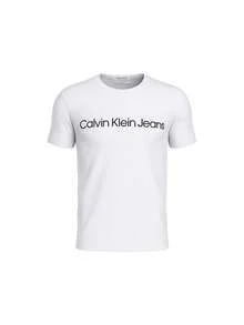 Calvin Klein [Bundle] Essential herr-T-shirts i klarvit + herr-badshorts i svart från vår/sommarkollektionen 2025 - Vit + Svart - Visa 2
