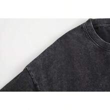 Unisex Vintage Sublime Long Beach Sun Charcoal Acid Wash Graphic Tee - Black - View 5