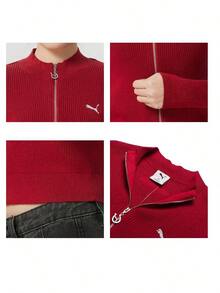Puma Women's Jacket/Coat RACE-AHEAD-SWEATER-W Comfortable Daily Commute Outdoor Sports Casual Jacket 636173-27 - Red - View 7
