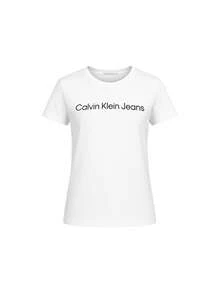 Calvin Klein [حزمة] تي شيرت نسائي بشعار Script Core باللون الأبيض + هودي نسائي بتطريز IB0 باللون الأبيض - أبيض ساطع + أبيض - مشاهدة 2