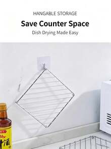 1pc Stainless Steel 4-Legged Stand, Heat-Resistant Kitchen Table Mat, Square Iron Electroplated Pot Holder, Coaster, Stainless Steel Heat Insulation Pad, Desktop Anti-Scald Protection, Suitable For Restaurant, Kitchen, Baking - View 2