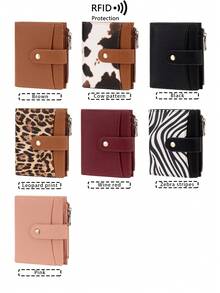 Hot-Selling New RFID Anti-Theft Women's Wallet, Multi-Card Slot Vintage Tri-Fold Leather Wallet, Multi-Function Fashion Short Wallet - Brown - View 10