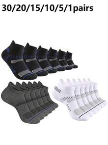 30 Pairs Unisex Boat Socks, Suitable For Cycling, Running, Hiking, Climbing And Other Sports, Available In 20/15/10/5/1 Pair - Multicolor - View 6