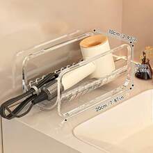 Curling Iron Storage Rack/Hair Dryer Storage Box/Curling Iron & Straightening Comb Storage Rack (Transparent Acrylic Desktop Vertical) - Transparent - View 6