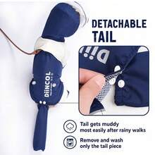 Full Coverage Pet Raincoat, High-Performance Waterproof Fabric With Breathable Mesh Lining To Prevent Fur Clumping; Features Elevated Transparent Eye-Protection Brim To Block Mud And Water Splashes On Rainy Days, High-Visibility Reflective Strips For Nighttime Walks. Detachable Tail Cover With Buttons For Easy Cleaning; Back Leash Hole And Adjustable Belly Straps Fit Various Small To Medium Dogs, Secure Snap Buttons For Easy On And Off, Full Leg Coverage To Keep Paws Dry, Suitable For Schnauzer, Teddy, Bichon And Other Small Dogs, Durable And Dirt-Resistant Waterproof Dog Raincoat For Outdoor Rainy Walks. - Army Green - View 8