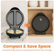 SUPERLEX Omelette Maker Electric 750W, Breakfast Maker, With Easy-Clean Coated Non-Stick Cooking Plate, Can Make 2 Omelettes, Automatic Temperature Control, Fast Preheating, Double-Sided Uniform Heating, Non-Stick Coating, Suitable For Kitchens And Apartments - UK Plug(220-240V) - View 8