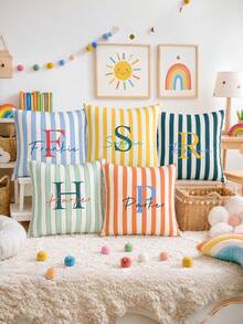 1pc Customizable Name And Text Printed Soft Pillowcase, Personalized Throw Pillow Cover For Wedding Holiday Room Decor, No Pillow Insert, Durable, Breathable, Washable Fabric, Birthday Gift - Multicolor - View 8